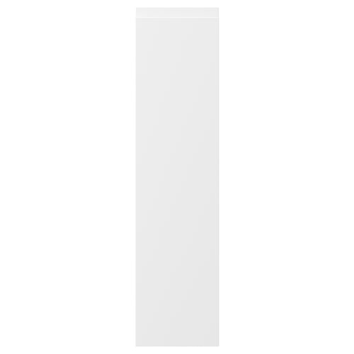 VOXTORP: hvidt, slankt skab med integrerede greb, moderne minimalistisk design.