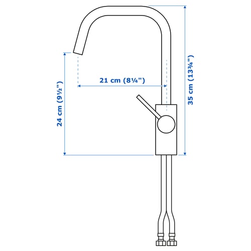 Illustration with measurements for the product: ÄLMAREN.