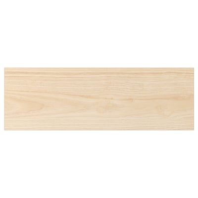 ASKERSUND drawer front, light ash wood. Rectangular shape, modern design. Made of melamine and particleboard.