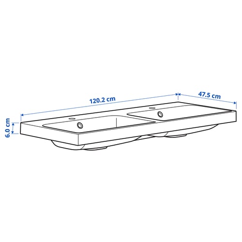 Illustration with measurements for the product: BACKSJÖN.