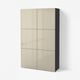 BESTÅ Storage combination with doors, black-brown/Selsviken high-gloss/beige, 120x42x193 cm