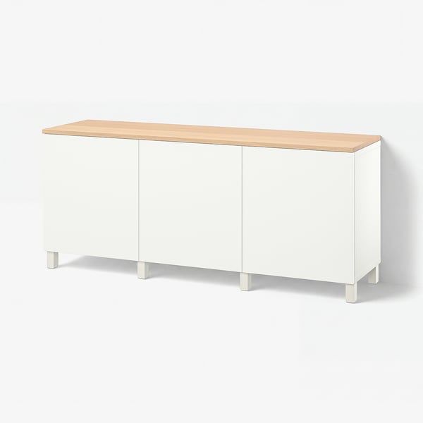 BESTÅ Storage combination with doors, white/Lappviken/Stubbarp white, 180x42x76 cm