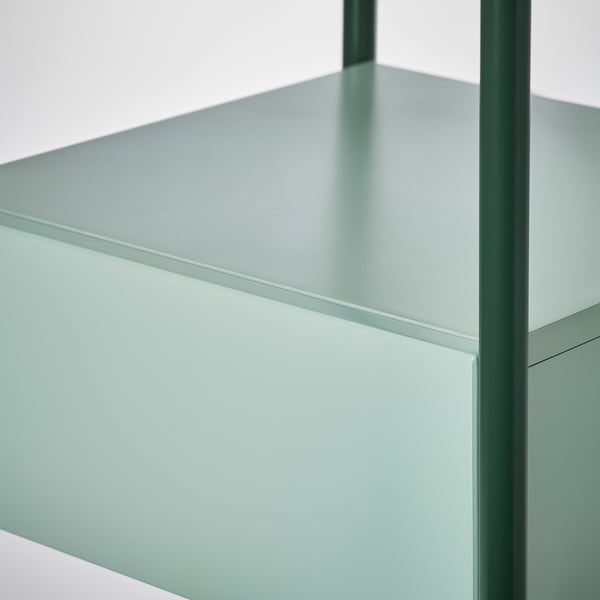 BLANKHÄLLAN Bedside table, green/turquoise