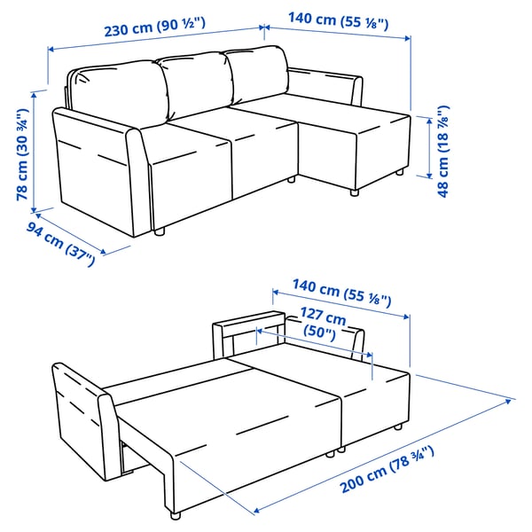 Illustration with measurements for the product: BRISSUND.