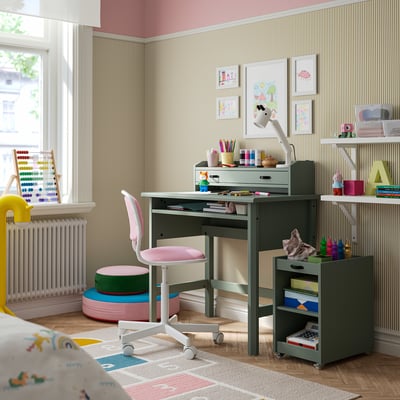 BRYTNING Desk, green, 85x53x75 cm