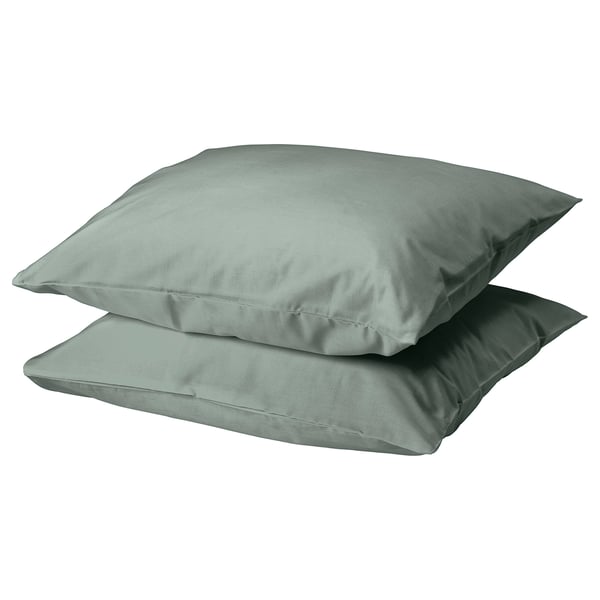 DVALA Pillowcase, grey-green, 50x60 cm
