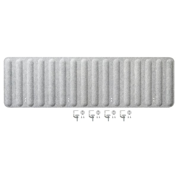 EILIF grey office screen, 6 dividers, felt material, triangular shape, noise-reducing.