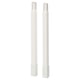 Two white ENHET bathroom legs, metal, adjustable.