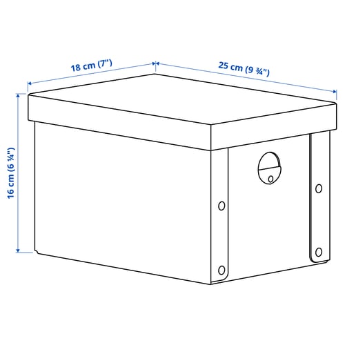 GÄRDESGÅRD Storage box with lid, natural, 18x25x16 cm