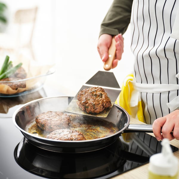 GRILLTIDER Hamburger turner, stainless steel/beech, 30 cm
