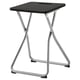 GUNDE black foldable stool, metal frame, square seat, easy to store.