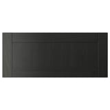 HANVIKEN black-brown drawer front, flat rectangular design, made of fibreboard and plastic edging.