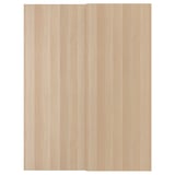 A HASVIK wooden effect door in light beige. Horizontal grain design, rectangular shape. Made of particleboard and foil.
