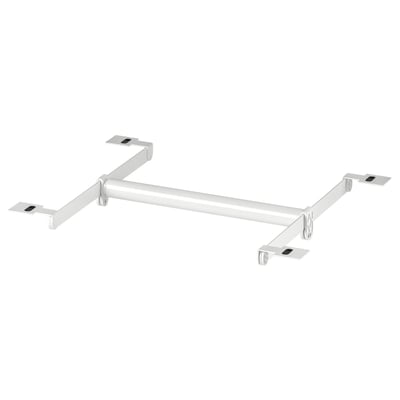 White HJÄLPA clothes rail with metal brackets for organising space.