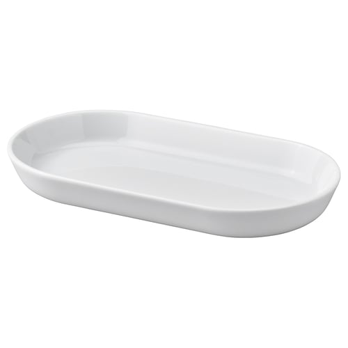 IKEA 365+ white oval serving dish, simple and classic, durable porcelain.