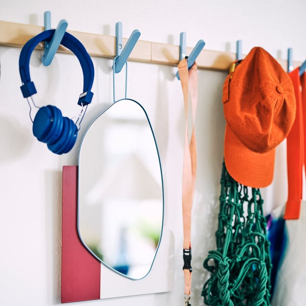 IKEA PS 2026 Rack with 5 hooks, solid birch