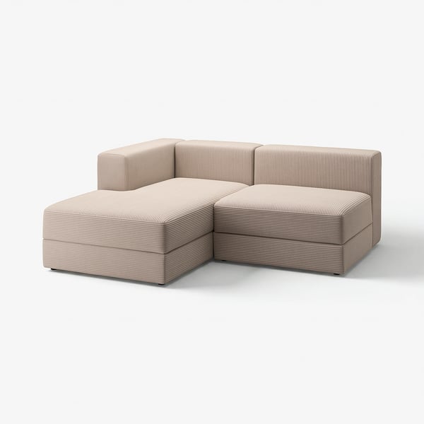 JÄTTEBO modular sofa, light beige, modern design, soft corduroy, rectangular shape.