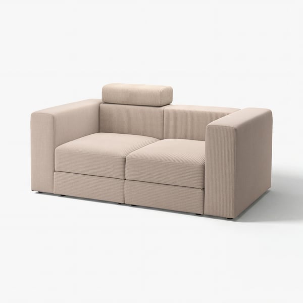 JÄTTEBO modular sofa in beige, rectangular design with soft cushions and hidden storage underneath.