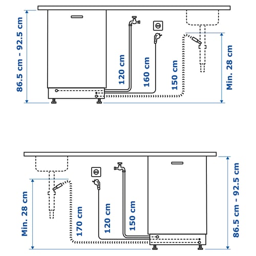 Illustration with measurements for the product: KALLBODA.