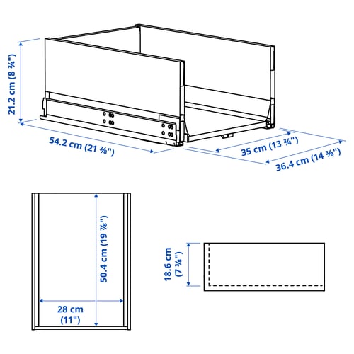 KNIVSHULT Drawer, high, dark grey, 40x60 cm