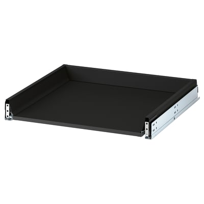 KNIVSHULT black drawer, sleek & modern, dark finish, steel & particleboard, rectangular, smooth sliding, full extension.