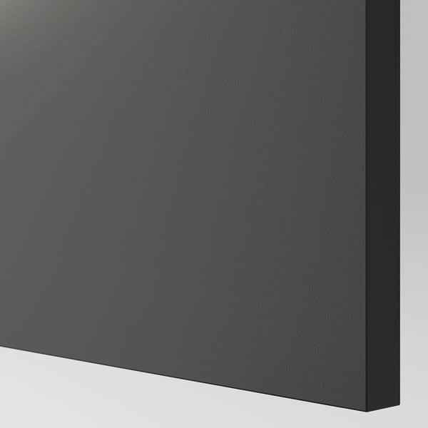 Dark grey modern kitchen cabinet, sleek and modern with scratch-resistant surface.