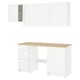 This image the KNOXHULT kitchen set in white with a wooden worktop, combining modern and traditional styles for efficient kitchen organisation.