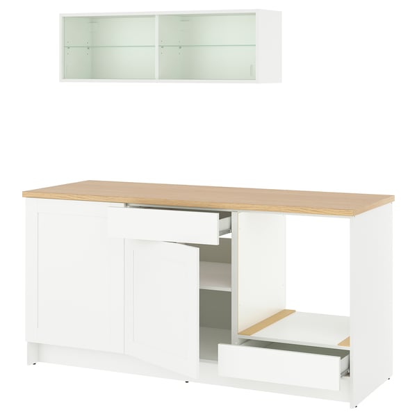 KNOXHULT Kitchen, white frame, 180x61x220 cm