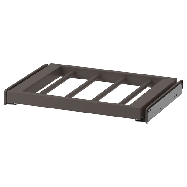 KOMPLEMENT trouser hanger, dark grey, metal & fiberboard, rectangular grid design.