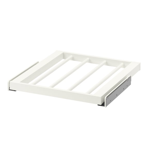 KOMPLEMENT trouser hanger: white, pull-out mechanism, steel frame, organises jeans.