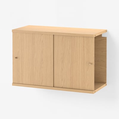 LÅDMAKARE Cabinet with sliding doors, oak effect