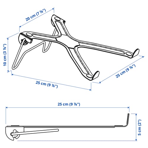 Illustration with measurements for the product: LÅNESPELARE.