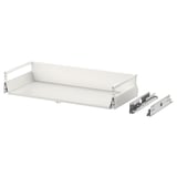 MAXIMERA white drawer with runners, expanded metal design, includes dampers for soft close.