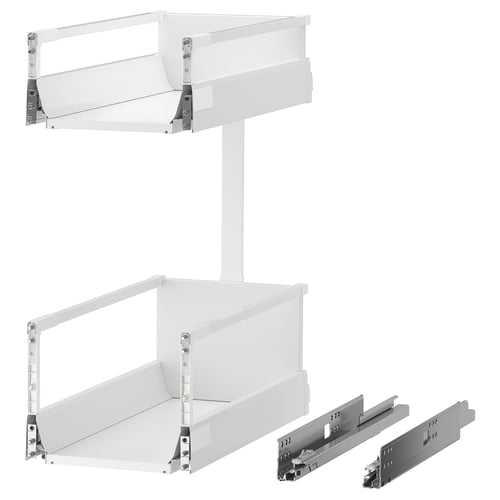 MAXIMERA pull-out fitting, white, steel & particleboard, transforms narrow spaces, smooth-running drawer, 25-year guarantee.