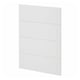 A METOD kitchen in white with a rectangular and flat design, featuring four rows of four square panels each.