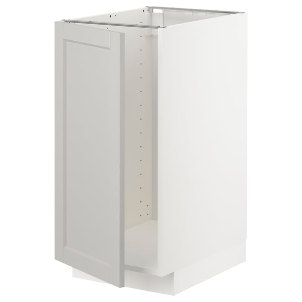 White METOD kitchen cabinet with bevelled edges, square, sturdy.