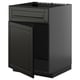 METOD kitchen unit, black with bevelled edges, modern sleek design, sturdy frame, includes drawers and door.