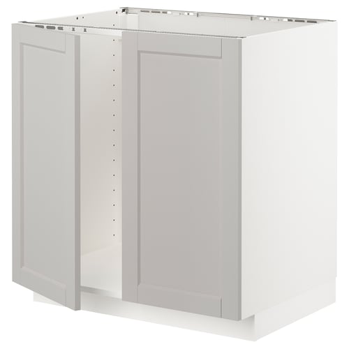 The METOD kitchen cabinet frame in light grey, featuring a classic design with a sturdy construction.