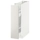 A white METOD kitchen cabinet with a sleek, modern design. It has a tall, rectangular shape and includes a pull-out drawer for easy access.