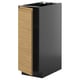 This image the METOD kitchen cabinet in black and oak. The design is modern with minimalistic handles, and it is an upright rectangular shape.