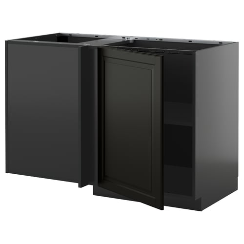 Black METOD kitchen cabinets.