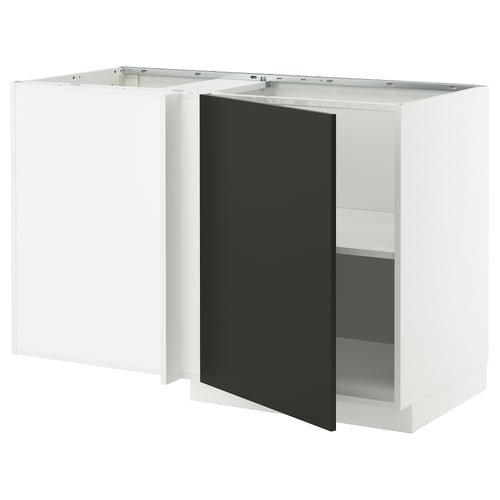 Ikea METOD kitchen unit, white & black, modern design, square shape, with open compartment.