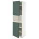 METOD High cab f micro w 2 doors/shelves, white/Aspudden dark grey-green, 60x60x200 cm
