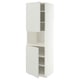METOD High cab f micro w 2 doors/shelves, white/Aspudden light grey, 60x60x200 cm