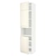 An off-white ikea METOD kitchen cabinet with two open doors, showcasing its adjustable shelves.