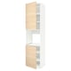 An ikea METOD kitchen unit with white and light ash wood doors, featuring adjustable shelves.