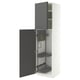 METOD High cabinet with cleaning interior, white/VOXTORP dark grey vertical handle, 60x60x220 cm