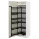 A white METOD kitchen cabinet with black pull-out shelves.
