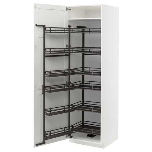METOD kitchen cabinet with pull-out shelves, white, modern design.