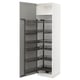 White METOD cabinet with pull-out shelves, classic design, solid and engineered wood.